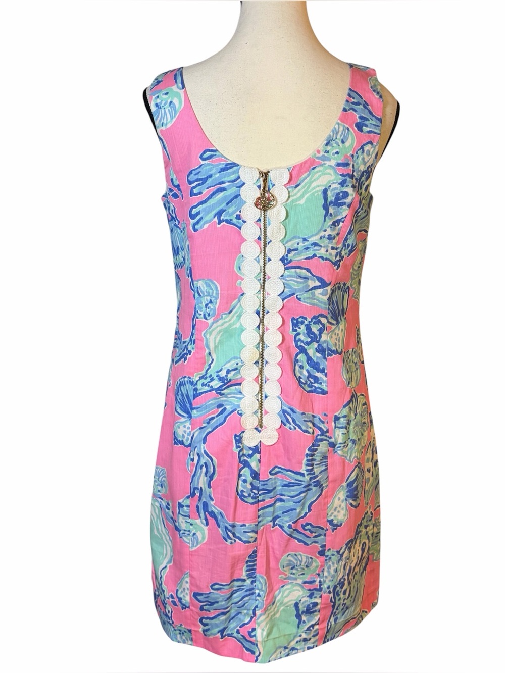 Lilly Pulitzer Cathy Shift Dress Pink Pout Barefoot Princess Lace Back Sz 2 NWT